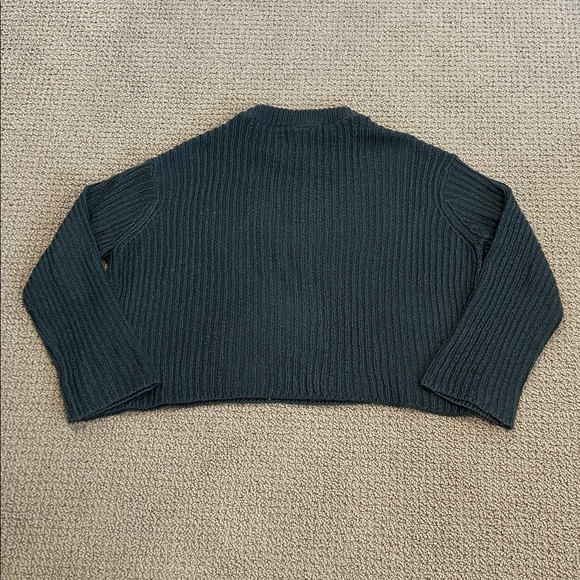 Wooden Ships Crew Neck Sweater M/L Olive Green Boxy Oversized Wool Mohair Blend - Picture 3 of 16